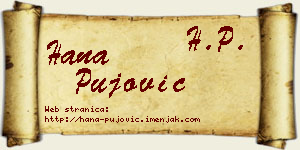 Hana Pujović vizit kartica